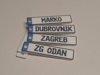 Privjesak "Registracijska oznaka"